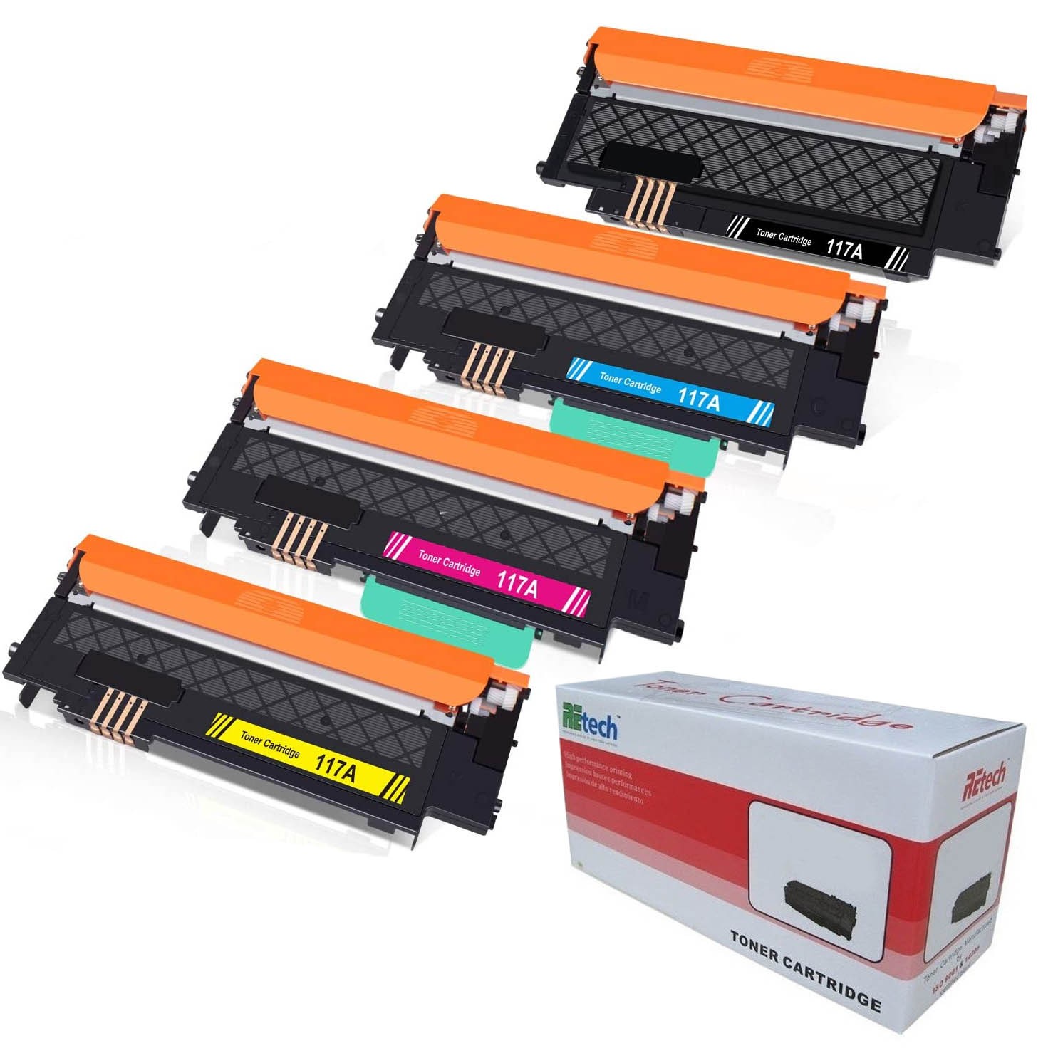 Cartus toner compatibil HP 117A Black / Cyan / Magenta / Yellow, cu chip, ReTech Cyan - imagine 5